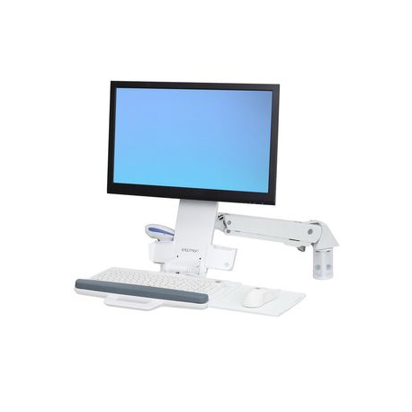 Ergotron StyleView Sit-Stand Combo - Mounting kit (articulating arm, keyboard tray) - for LCD display / PC equipment - aluminium, high-grade plastic - white - screen size: up to 24" - wall-mountable - 2