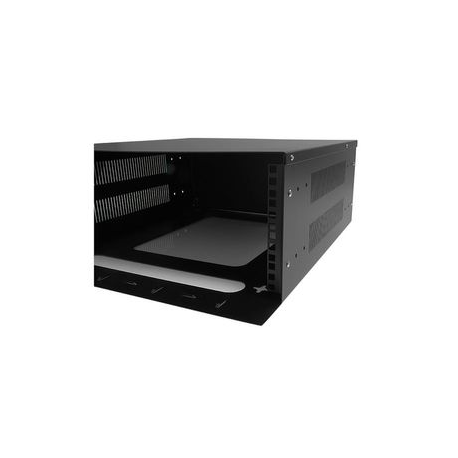 StarTech.com 4U Vertical Wall-Mount Server Rack Enclosure - 18.9in deep - 2 Post - 61lb - 19in Low Profile Steel Network Equipment Cabinet (RK419WALVO) - Rack - wall mountable - black - 4U - 19" - 3