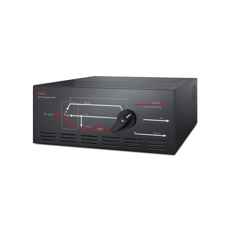 APC Service Bypass Panel - Bypass switch (rack-mountable) - AC 200 / 208 / 220 / 230 / 240 / 380 / 400 V - 20000 VA - output connectors: 2 - black - for P / N: SURT10000XLT-1TF, SURT10000XLT-2TF3-D, SURT14KRMXLJ, SURT18KRMXLJ, SURT20KUXI-IN - 2