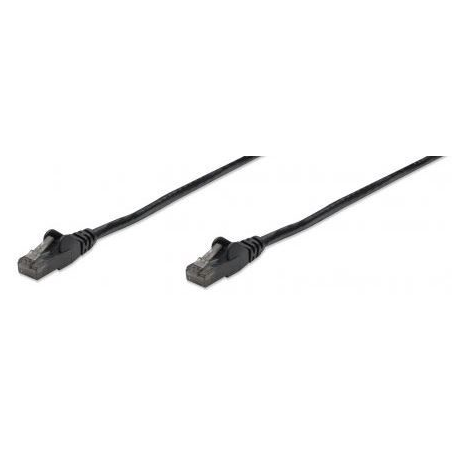 Intellinet Network Patch Cable, Cat6, 3m, Black, CCA, U / UTP, PVC, RJ45, Gold Plated Contacts, Snagless, Booted, Lifetime Warranty, Polybag - Patch cable - RJ-45 (M) to RJ-45 (M) - 3 m - UTP - CAT 6 - molded, snagless - black - 2