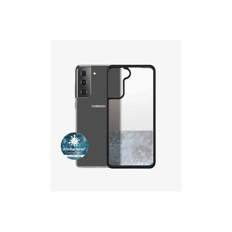 PanzerGlass ClearCase - Black Edition - back cover for mobile phone - tempered glass, thermoplastic polyurethane (TPU) - black, clear - for Samsung Galaxy S21 5G - 7