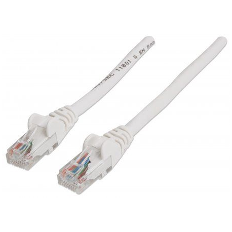 Intellinet Network Patch Cable, Cat6, 5m, Grey, CCA, U / UTP, PVC, RJ45, Gold Plated Contacts, Snagless, Booted, Lifetime Warranty, Polybag - Patch cable - RJ-45 (M) to RJ-45 (M) - 5 m - UTP - CAT 6 - molded, snagless - grey - 2