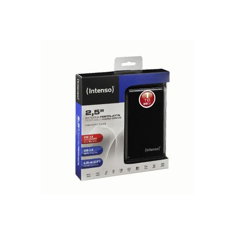Intenso Memory Case - Hard drive - 1 TB - external (portable) - 2.5" - USB 3.0 - 5400 rpm - buffer: 8 MB - black - 3