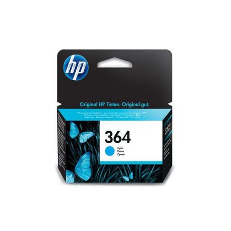 HP 364 - 3 ml - cyan - original - ink cartridge - for Deskjet 35XX; Photosmart 55XX, 55XX B111, 65XX, 65XX B211, 7510 C311, B110, Wireless B110 - 1