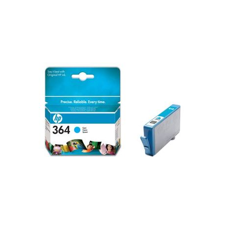 HP 364 - 3 ml - cyan - original - ink cartridge - for Deskjet 35XX; Photosmart 55XX, 55XX B111, 65XX, 65XX B211, 7510 C311, B110, Wireless B110 - 2