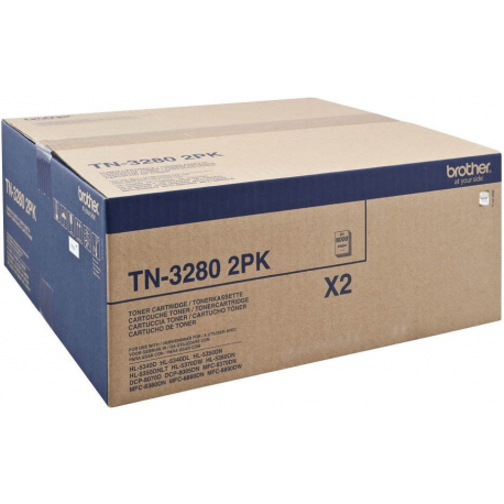 Brother TN3280 2PK - 2-pack - black - original - toner cartridge - for Brother DCP-8070, 8085, HL-5340, 5350, 5370, 5380, MFC-8370, 8380, 8880, 8890 - 1