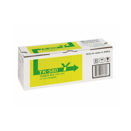 Kyocera TK 580Y - Yellow - original - toner cartridge - for ECOSYS P6021cdn, P6021cdn / KL3; FS-C5150DN, C5150DN / KL3 - 1