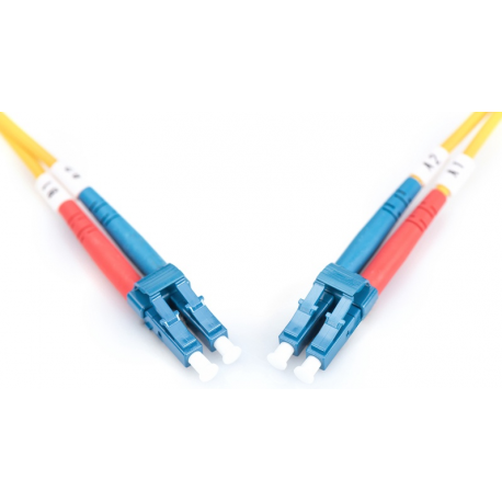 DIGITUS - Patch cable - LC single-mode (M) to LC single-mode (M) - 5 m - fibre optic - 9  /  125 micron - OS2 - booted, halogen-free - yellow - 2