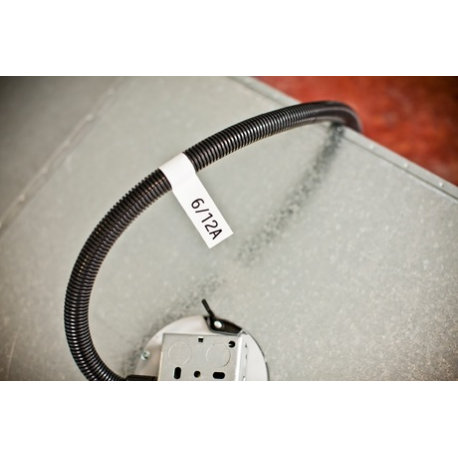 Brother TZe-FX241 - Adhesive - black on white - Roll (1.8 cm x 8 m) 1 cassette(s) flexible ID tape - for Brother PT-D600; P-Touch PT-1880, D450, D800, E550, E800, P900, P950; P-Touch EDGE PT-P750 - 3