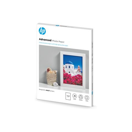 HP Advanced Glossy Photo Paper - Glossy - 130 x 180 mm 25 sheet(s) photo paper - for ENVY 50XX, 76XX; ENVY Inspire 7920; Officejet 52XX, 80XX; Photosmart B110, Wireless B110 - 1