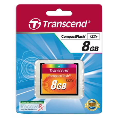 Transcend - Flash memory card - 8 GB - 133x - CompactFlash - 1