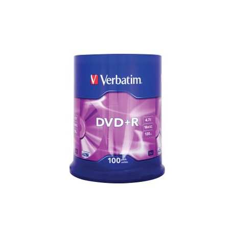 Verbatim - 100 x DVD+R - 4.7 GB 16x - matt silver - spindle - 1