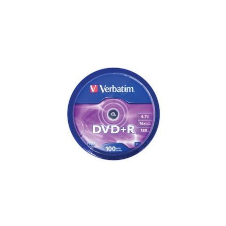 Verbatim - 100 x DVD+R - 4.7 GB 16x - matt silver - spindle - 2