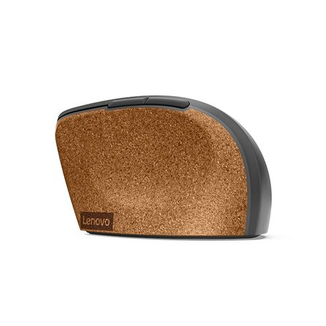 Lenovo Go - Mouse - ergonomic - blue optical - 6 buttons - wireless - 2.4 GHz - USB wireless receiver - storm gray with natural cork - retail - for 100e Chromebook (2nd Gen) MTK.2; ThinkPad L13 Gen 2; T14s Gen 2; X13 Gen 2 - 3