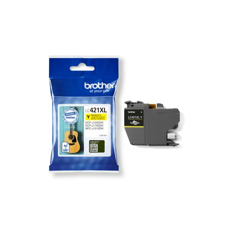 Brother LC421XLY - High Yield - yellow - original - ink cartridge - for Brother DCP-J1140DW, MFC-J1010DW, MFC-J1012DW - 3
