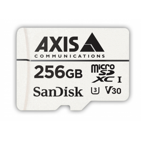 AXIS Surveillance - Flash memory card (microSDXC to SD adapter included) - 256 GB - Video Class V30 / UHS Class 3 / Class10 - microSDXC - white (pack of 10) - for AXIS P1455, P3255, P3925, Q6100, Q6315, Q8752, V5925, V5938 50; Q60 Series; V59 Series - 0