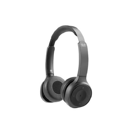 Cisco Headset 730 - Headset - on-ear - Bluetooth - wireless - active noise cancelling - USB, 3.5 mm jack - carbon black - 0