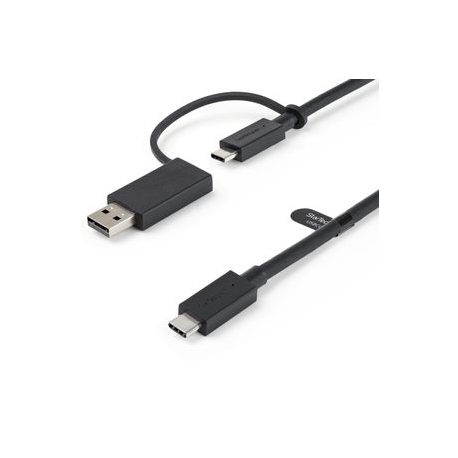 StarTech.com 3ft (1m) USB C Cable w / USB-A Adapter Dongle, Hybrid 2-in-1 USB C Cable w / USB-A | USB-C to USB-C (10Gbps / 100W PD), USB-A to USB-C (5Gbps), USB-A Host to USB-C DisplayLink Dock - Ideal for Hybrid Dock (USBCCADP) - USB cable - USB-C (M) to USB-C (M) - 1 m - USB Power Delivery (100W) - for P / N: DKM30CHDPD - 0