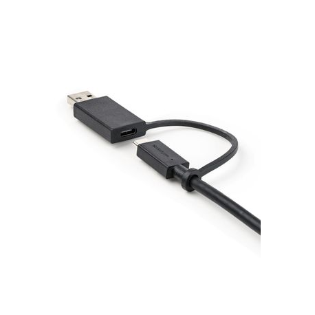 StarTech.com 3ft (1m) USB C Cable w / USB-A Adapter Dongle, Hybrid 2-in-1 USB C Cable w / USB-A | USB-C to USB-C (10Gbps / 100W PD), USB-A to USB-C (5Gbps), USB-A Host to USB-C DisplayLink Dock - Ideal for Hybrid Dock (USBCCADP) - USB cable - USB-C (M) to USB-C (M) - 1 m - USB Power Delivery (100W) - for P / N: DKM30CHDPD - 4