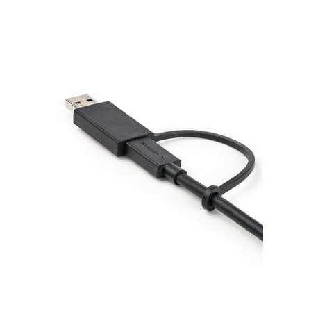 StarTech.com 3ft (1m) USB C Cable w / USB-A Adapter Dongle, Hybrid 2-in-1 USB C Cable w / USB-A | USB-C to USB-C (10Gbps / 100W PD), USB-A to USB-C (5Gbps), USB-A Host to USB-C DisplayLink Dock - Ideal for Hybrid Dock (USBCCADP) - USB cable - USB-C (M) to USB-C (M) - 1 m - USB Power Delivery (100W) - for P / N: DKM30CHDPD - 5