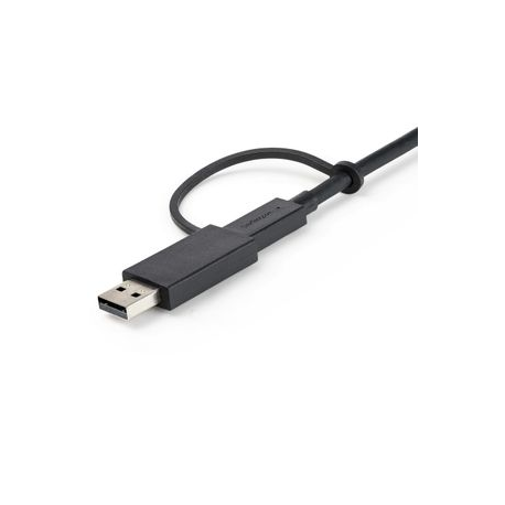 StarTech.com 3ft (1m) USB C Cable w / USB-A Adapter Dongle, Hybrid 2-in-1 USB C Cable w / USB-A | USB-C to USB-C (10Gbps / 100W PD), USB-A to USB-C (5Gbps), USB-A Host to USB-C DisplayLink Dock - Ideal for Hybrid Dock (USBCCADP) - USB cable - USB-C (M) to USB-C (M) - 1 m - USB Power Delivery (100W) - for P / N: DKM30CHDPD - 6