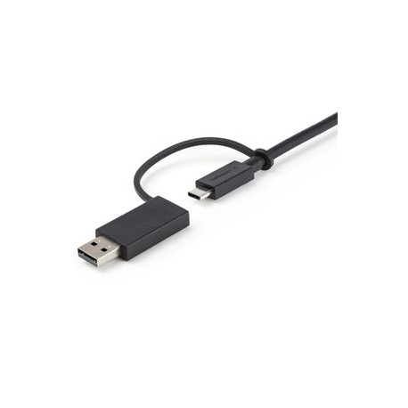 StarTech.com 3ft (1m) USB C Cable w / USB-A Adapter Dongle, Hybrid 2-in-1 USB C Cable w / USB-A | USB-C to USB-C (10Gbps / 100W PD), USB-A to USB-C (5Gbps), USB-A Host to USB-C DisplayLink Dock - Ideal for Hybrid Dock (USBCCADP) - USB cable - USB-C (M) to USB-C (M) - 1 m - USB Power Delivery (100W) - for P / N: DKM30CHDPD - 7
