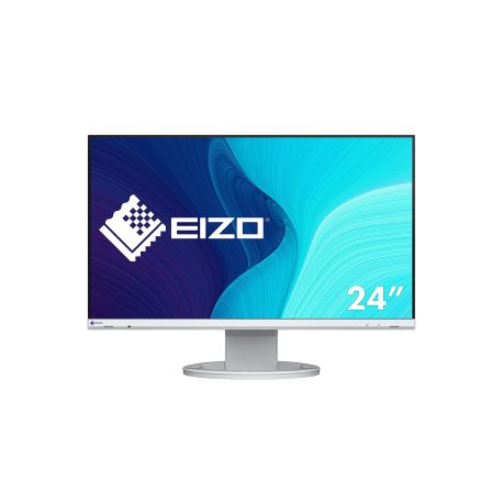 EIZO FlexScan EV2480-WT - LED monitor - 23.8" - 1920 x 1080 Full HD (1080p) @ 60 Hz - IPS - 250 cd/m² - 1000:1 - 5 ms - HDMI, DisplayPort, USB-C - speakers - white - 0