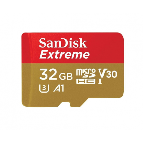 SanDisk Extreme - Flash memory card - 32 GB - A1 / Video Class V30 / UHS-I U3 / Class10 - microSDHC UHS-I - 0