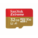SanDisk Extreme - Flash memory card - 32 GB - A1 / Video Class V30 / UHS-I U3 / Class10 - microSDHC UHS-I