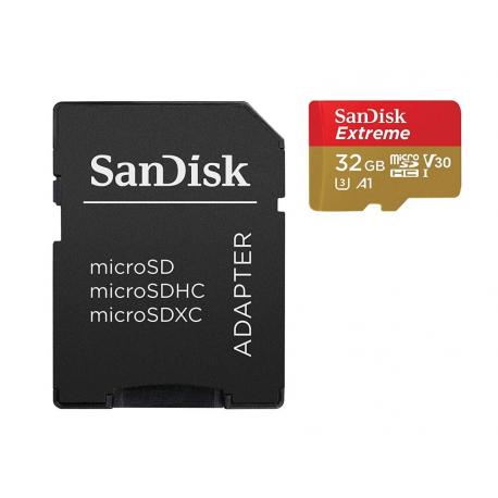 SanDisk Extreme - Flash memory card - 32 GB - A1 / Video Class V30 / UHS-I U3 / Class10 - microSDHC UHS-I - 1