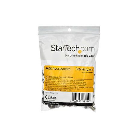 StarTech.com 12-24 Server Rack Screws - 50 pack - Nickel-plated - Rack screws - silver - US government (pack of 50) - for P/N: RK630WALVS, RK830WALVS - 1