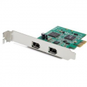 StarTech.com 2 Port 1394a PCI Express FireWire Card - PCIe FireWire Adapter - FireWire adapter - PCIe low profile - FireWire x 2 - green