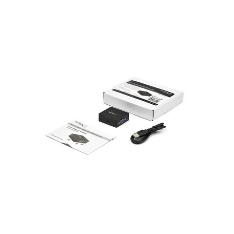 StarTech.com 1080p VGA to RCA and S-Video Converter - USB Powered - Video interface converter - VGA / S-Video / composite video - HD-15 (VGA) female to 4 pin mini-DIN, RCA female - black - active - 3