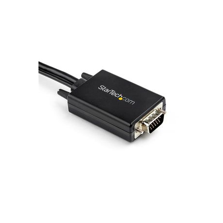 StarTech.com 2m VGA to HDMI Converter Cable with USB Audio Support & Power, Analog to Digital Video Adapter Cable to connect a VGA PC to HDMI Display, 1080p Male to Male Monitor Cable - Supports Wide Displays (VGA2HDMM2M) - Video interface converter - USB, HD-15 (VGA) (M) to HDMI (M) - 2 m - black - active, 1080p support, USB power + audio - 2