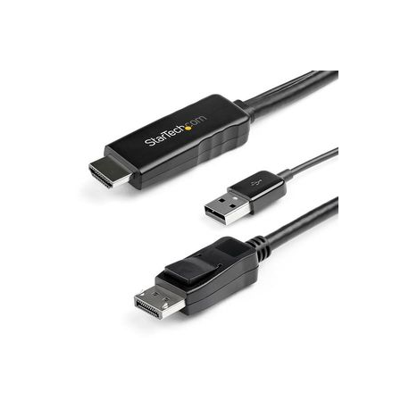StarTech.com 3m HDMI to DisplayPort Adapter Cable with USB Power - 4K 30Hz Active HDMI to DP 1.2 Converter (HD2DPMM3M) - Video cable - HDMI, USB (power only) (M) to DisplayPort (M) - 3 m - black - 4K support, active - 0