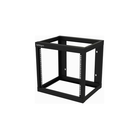 StarTech.com 9U 19" Wall Mount Network Rack 17" Deep 2 Post Open Frame for Server Room / Data / AV / IT / Communication / Computer Equipment / Patch Panel w / Cage Nuts / Screws Hook / Loop 175lb Capacity - Wallmount Server Rack (RK919WALLO) - Rack open frame - 2-post - wall mountable - black - 9U - 19" - 0