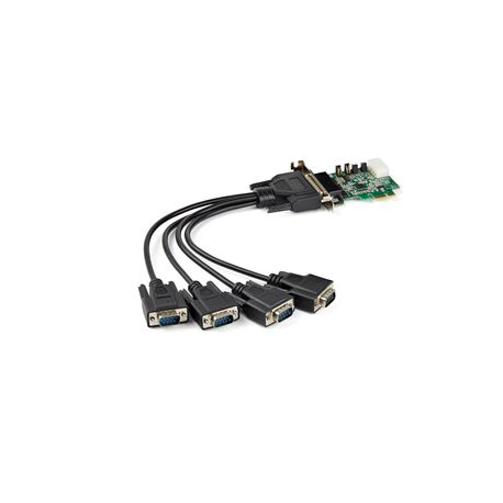 StarTech.com 4-port PCI Express RS232 Serial Adapter Card, PCIe RS232 Serial Host Controller Card, PCIe to Serial DB9, 16950 UART, Low Profile Desktop Expansion Card, Windows, macOS, Linux - Full/Low-Profile (PEX4S953LP) - Serial adapter - PCIe low profile - RS-232 x 4 - 0