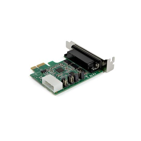 StarTech.com 4-port PCI Express RS232 Serial Adapter Card, PCIe RS232 Serial Host Controller Card, PCIe to Serial DB9, 16950 UART, Low Profile Desktop Expansion Card, Windows, macOS, Linux - Full/Low-Profile (PEX4S953LP) - Serial adapter - PCIe low profile - RS-232 x 4 - 2
