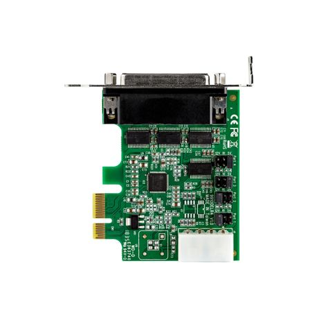 StarTech.com 4-port PCI Express RS232 Serial Adapter Card, PCIe RS232 Serial Host Controller Card, PCIe to Serial DB9, 16950 UART, Low Profile Desktop Expansion Card, Windows, macOS, Linux - Full/Low-Profile (PEX4S953LP) - Serial adapter - PCIe low profile - RS-232 x 4 - 5