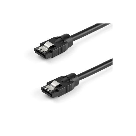 StarTech.com 0.3 m Round SATA Cable - Latching Connectors - 6Gbs SATA Cable - SATA cable - Serial ATA 150 / 300 / 600 - SATA (R) latched to SATA (R) latched - 30 cm - round - black - 0