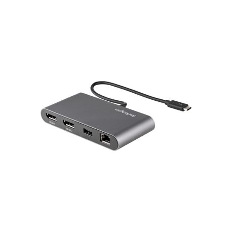 StarTech.com Thunderbolt 3 Mini Dock - Portable Dual Monitor w / DP 4K 60Hz - 2X USB-A Hub (3.2 / 2.0), GbE - 28cm Cable - TB3 Multiport Adapter - Mac / Windows - Upgraded Version of TB3DKM2DP (TB3DKMDPL) - Docking station - Thunderbolt 3 - 2 x DP - GigE - 3