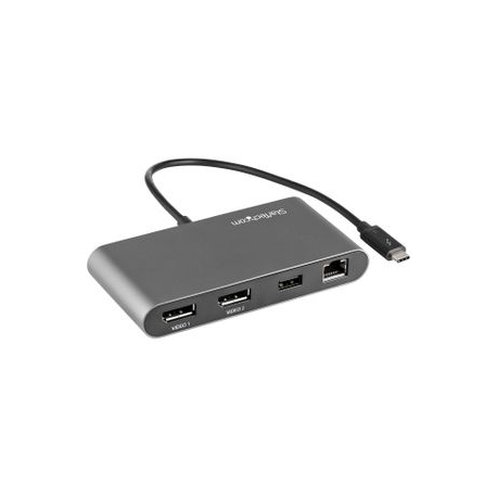 StarTech.com Thunderbolt 3 Mini Dock - Portable Dual Monitor w / DP 4K 60Hz - 2X USB-A Hub (3.2 / 2.0), GbE - 28cm Cable - TB3 Multiport Adapter - Mac / Windows - Upgraded Version of TB3DKM2DP (TB3DKMDPL) - Docking station - Thunderbolt 3 - 2 x DP - GigE - 6