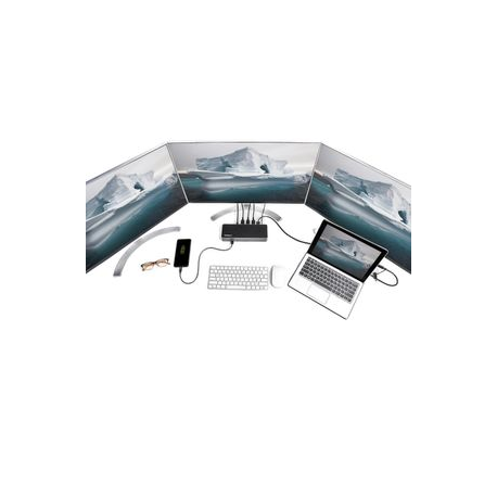StarTech.com USB-C & USB-A Dock, Hybrid Universal Triple Monitor Laptop Docking Station w/ DisplayPort & HDMI 4K 60Hz, 85W Power Delivery, 6x USB Hub, Ethernet, Audio, USB 3.1 Gen 2 10Gbps - Multi-Monitor Dock (DK31C3HDPDUE) - Docking station - USB-C - 3 x HDMI, 3 x DP - GigE - 85 Watt - 14