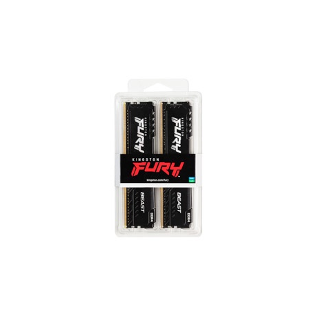 Kingston FURY Beast - DDR4 - kit - 32 GB: 2 x 16 GB - DIMM 288-pin - 3200 MHz  /  PC4-25600 - CL16 - 1.35 V - unbuffered - non-ECC - black - 6
