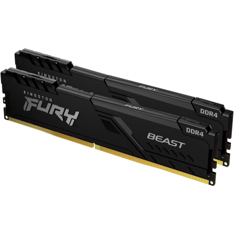 Kingston FURY Beast - DDR4 - kit - 32 GB: 2 x 16 GB - DIMM 288-pin - 3600 MHz / PC4-28800 - CL18 - 1.35 V - unbuffered - non-ECC - black - 0
