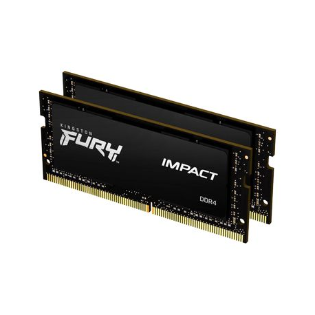 Kingston FURY Impact - DDR4 - kit - 64 GB: 2 x 32 GB - SO-DIMM 260-pin - 3200 MHz / PC4-25600 - CL20 - 1.2 V - unbuffered - non-ECC - black - 0