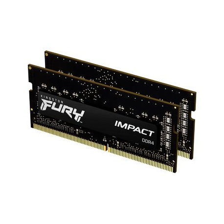 Kingston FURY Impact - DDR4 - kit - 16 GB: 2 x 8 GB - SO-DIMM 260-pin - 3200 MHz / PC4-25600 - CL20 - 1.2 V - unbuffered - non-ECC - black - 0