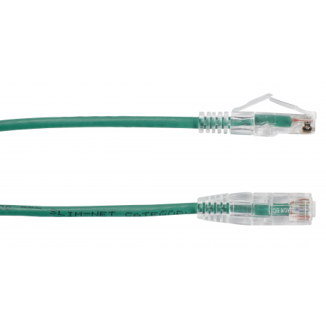 Black Box Slim-Net - Patch cable - RJ-45 (M) to RJ-45 (M) - 91.4 cm - UTP - CAT 6a - booted, molded, stranded - green - 3