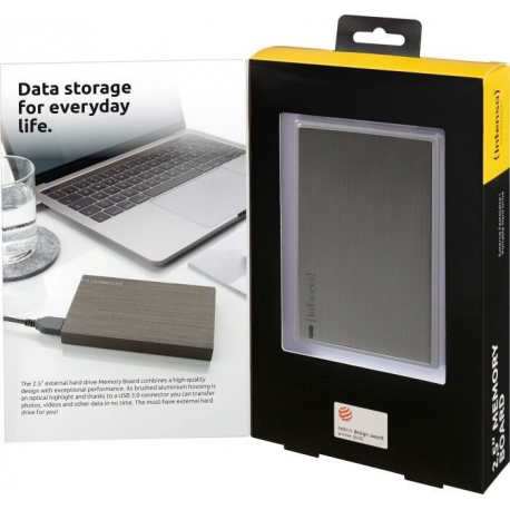 Intenso Memory Board - Hard drive - 2 TB - external (portable) - 2.5" - USB 3.0 - 5400 rpm - buffer: 8 MB - antracite - 3
