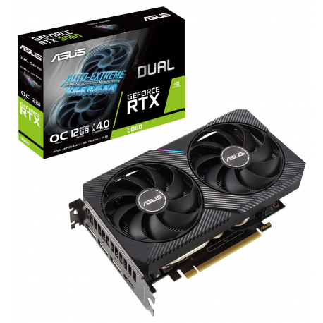 ASUS DUAL-RTX3060-O12G-V2 - OC Edition - graphics card - GF RTX 3060 - 12 GB GDDR6 - PCIe 4.0 x16 - HDMI, 3 x DisplayPort - 0